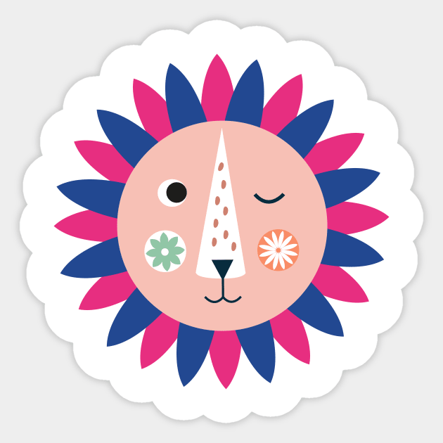 lion illustration for kids Sticker by sugarcloudlb-studio